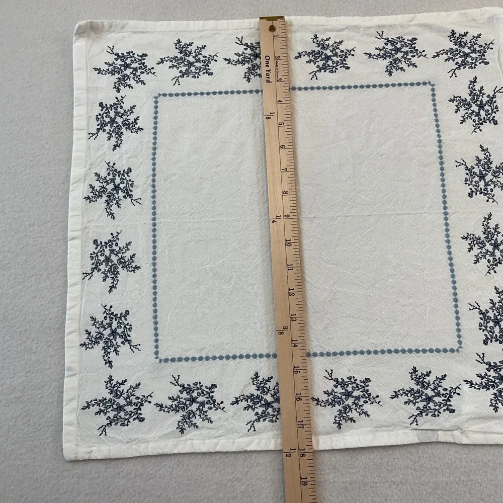 My Texas House Blue Floral White Cotton Napkins Set of 10 Square